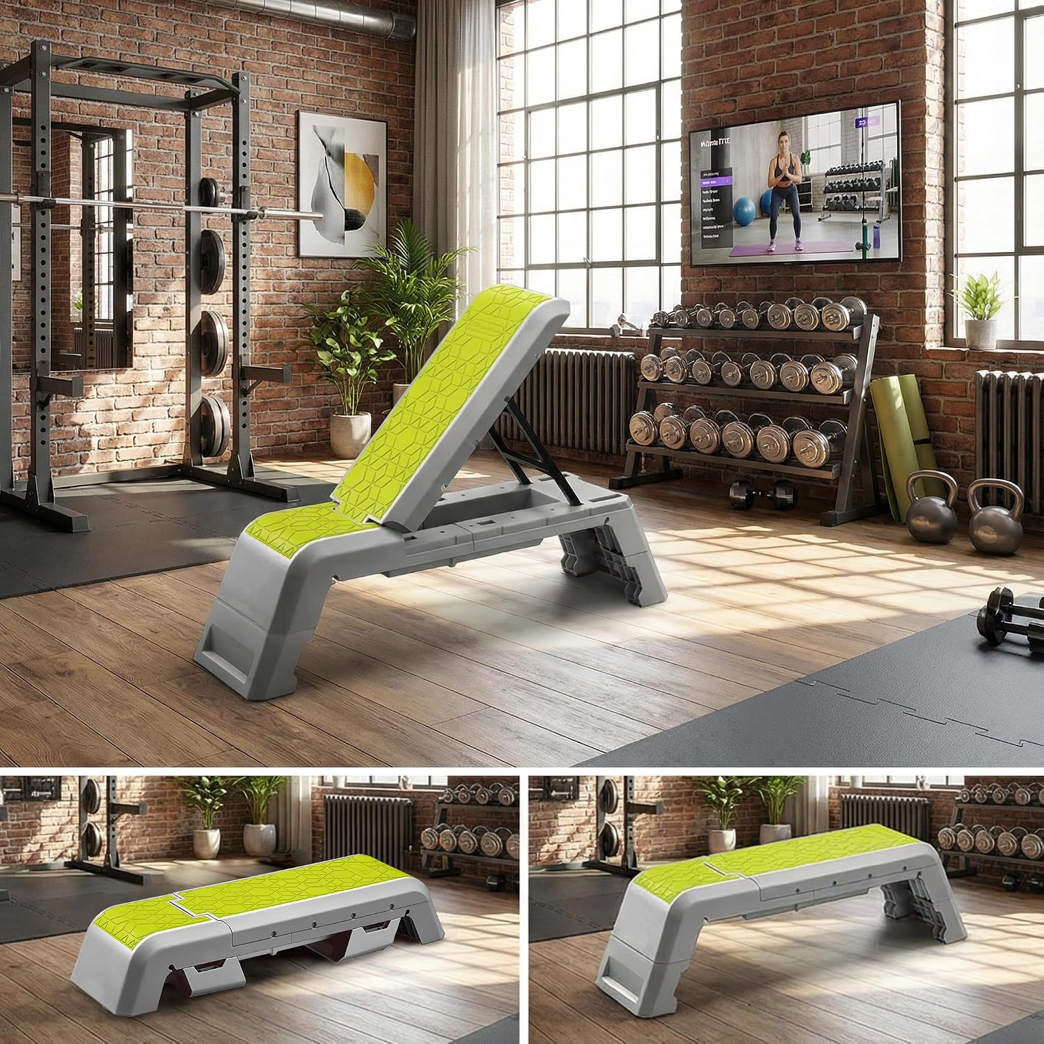 Detalle 1 de leikefitness FASHLOVE aerobeck met verstelbare hoogtes en trainingshoeken