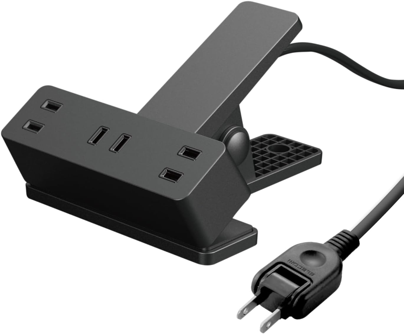 Detalle de エレコム ECT-1430BK クリップ式電源タップ 3個口 雷ガード・ほこりシャッター付き 3m