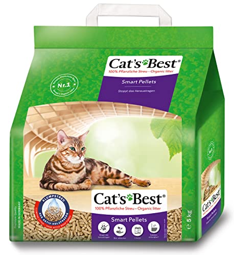 Detalle de Cat's Best Smart Pellets: Klumpstreu aus Aktiv-Holzfasern für Katzen – 5 kg