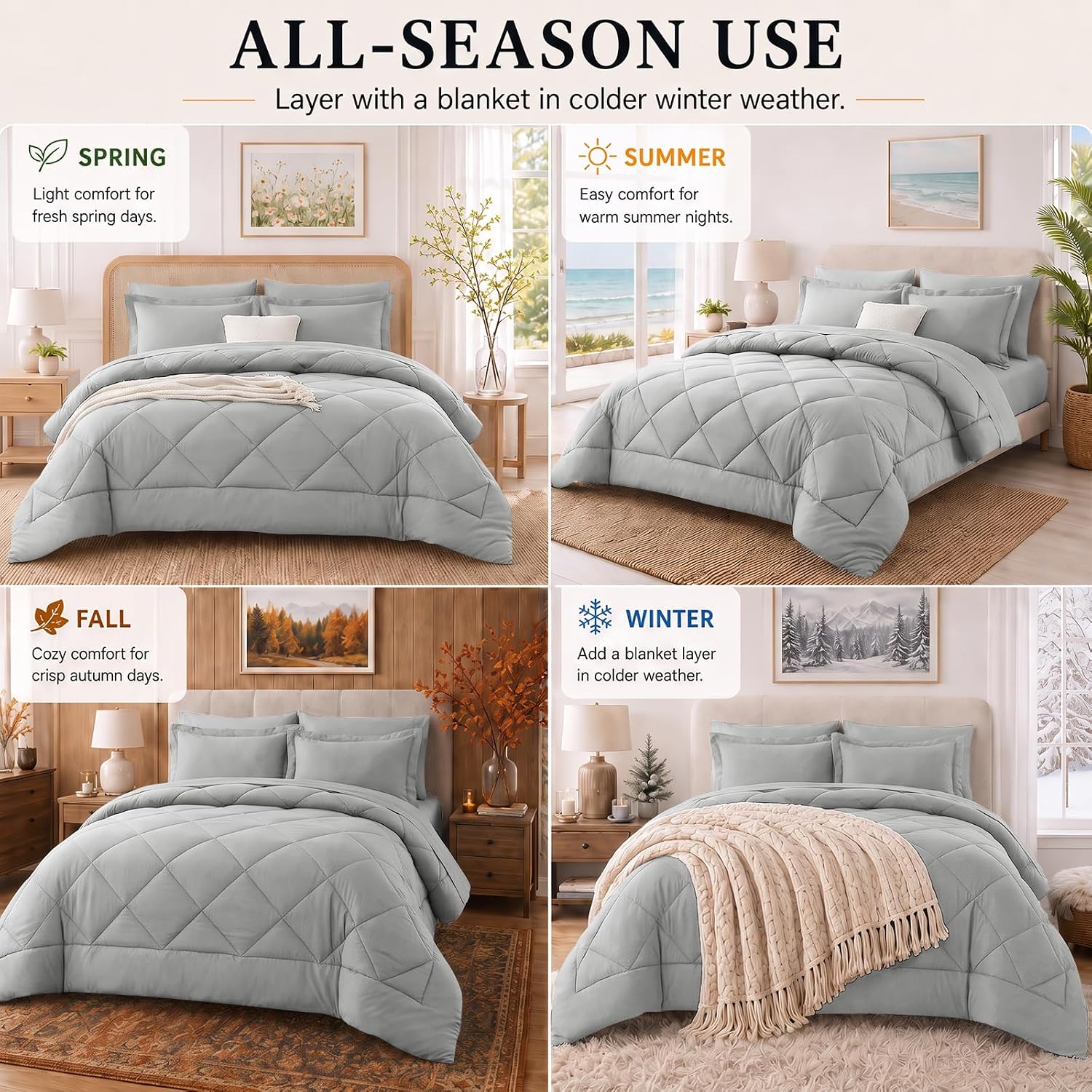 Thumbnail 6 de CozyLux Queen Comforter Set 88x88