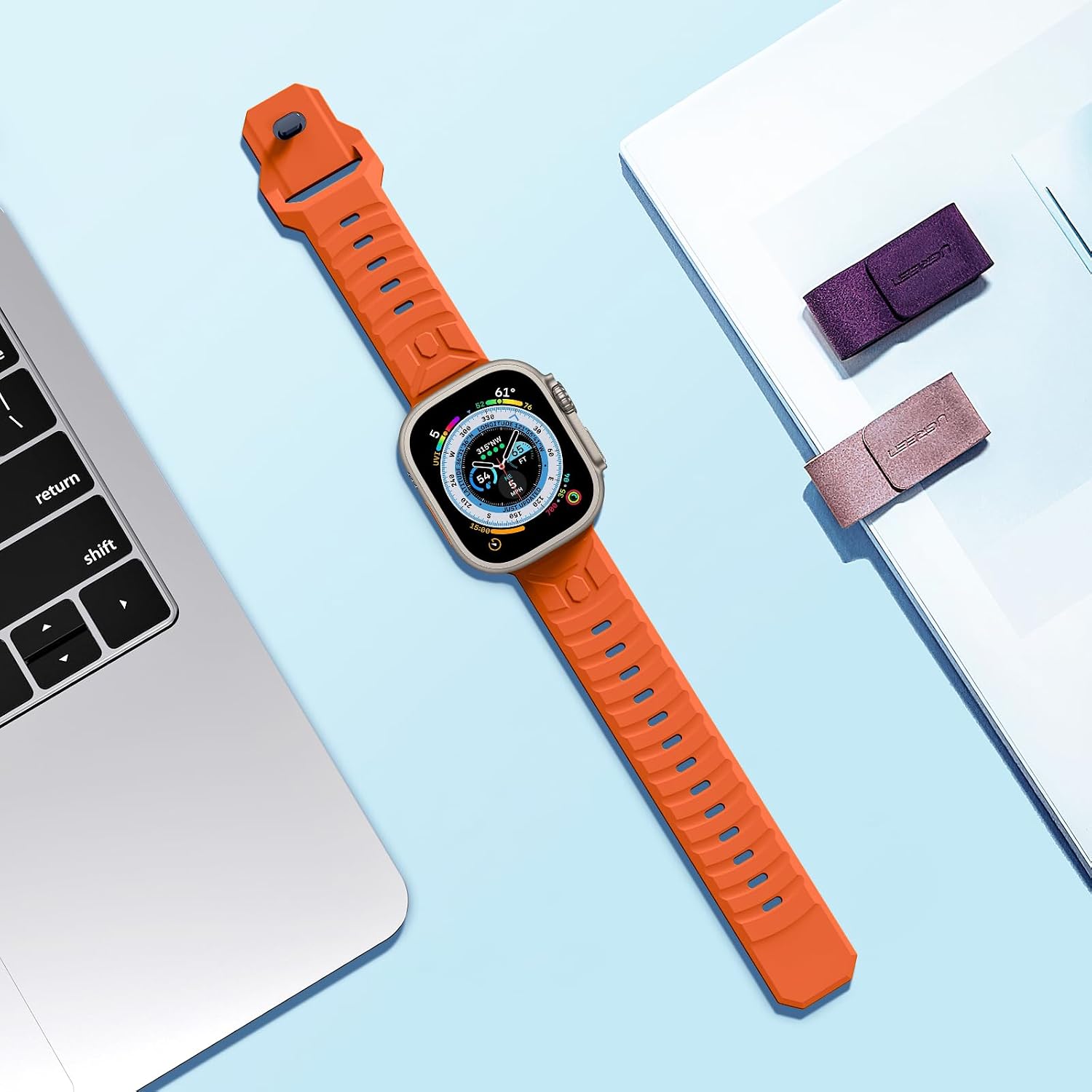Detalle de Tighesen US4-MAD Silicone Sport Band for Apple Watch, Orange