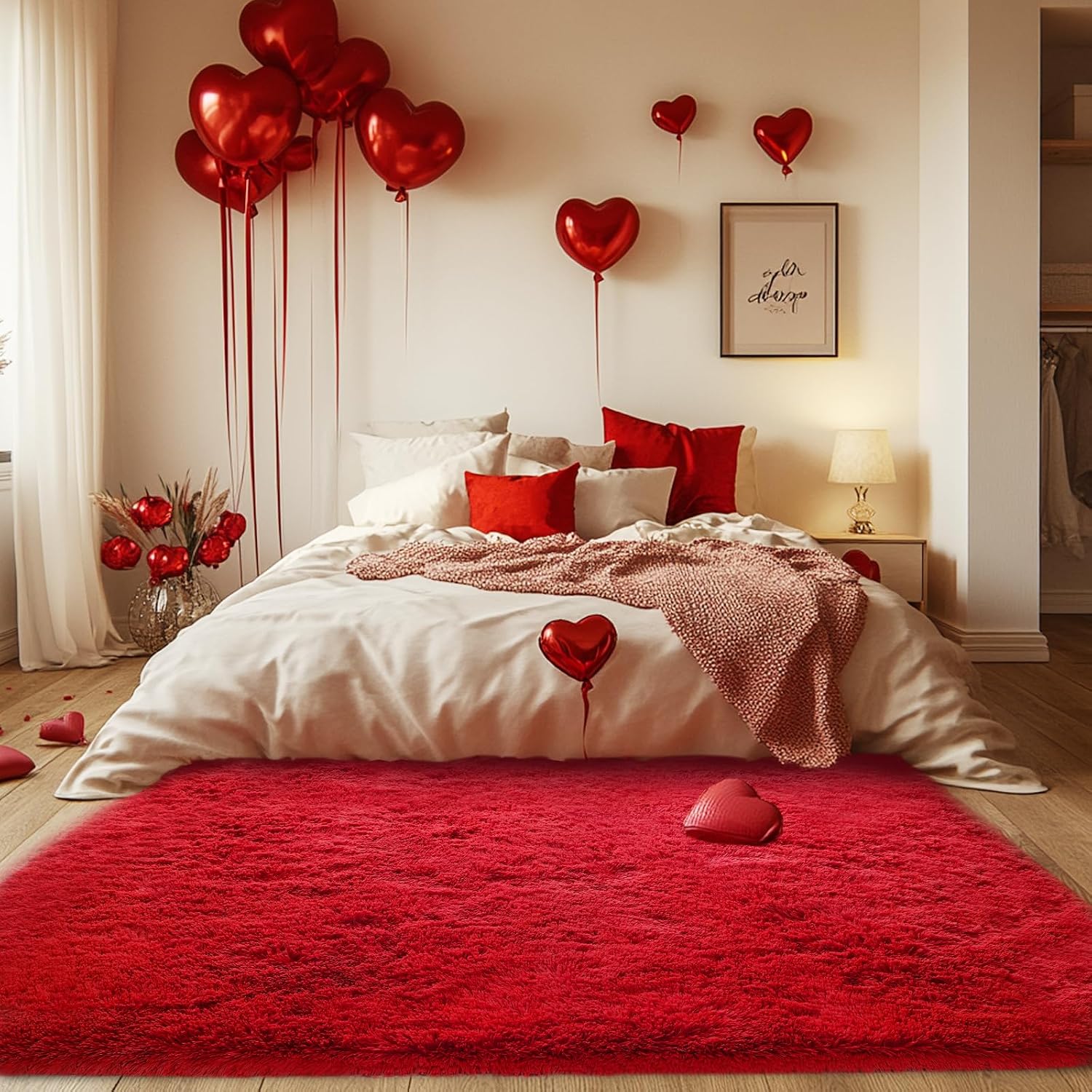 Detalle de Red Shag Rug 3x5