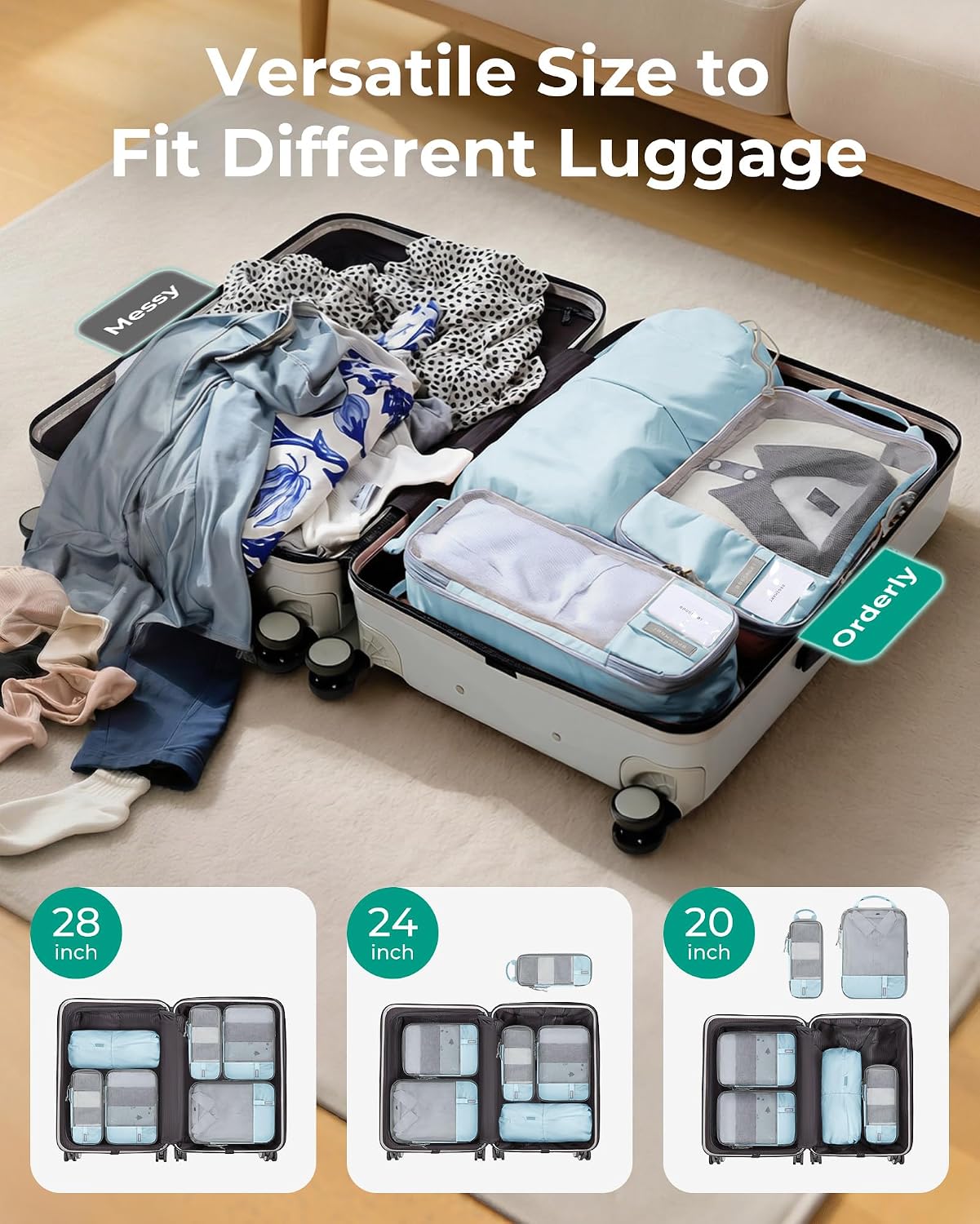 Thumbnail 1 de BAGSMART Compression Packing Cubes 6-Set