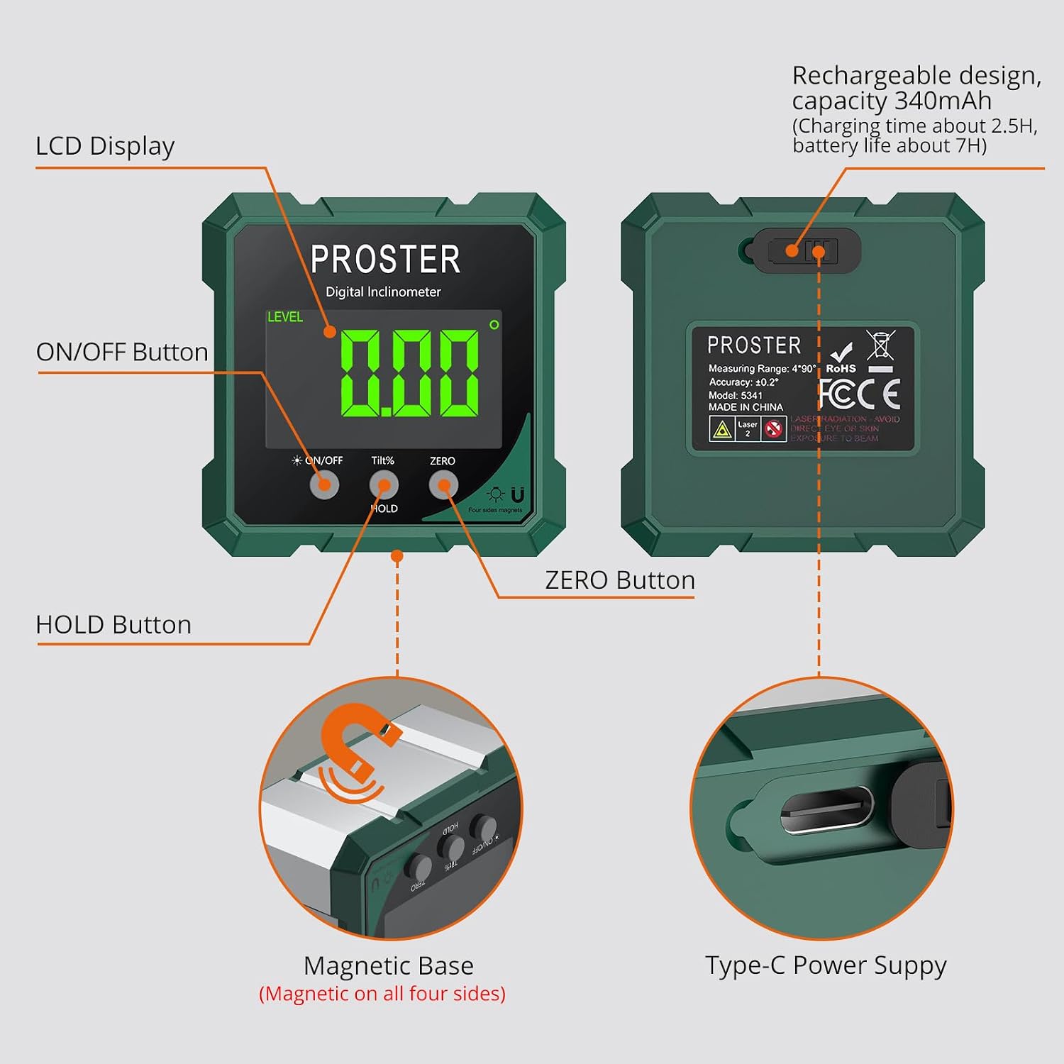 Thumbnail 6 de Proster Digital Angle Finder IP54