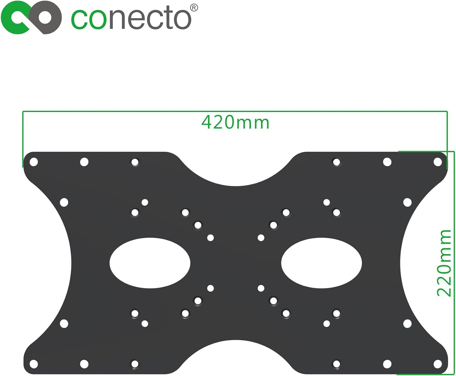 Detalle de Adaptateur universel VESA Conecto CC50307-V2: 50x50 à 400x200, 1 pièce, noir