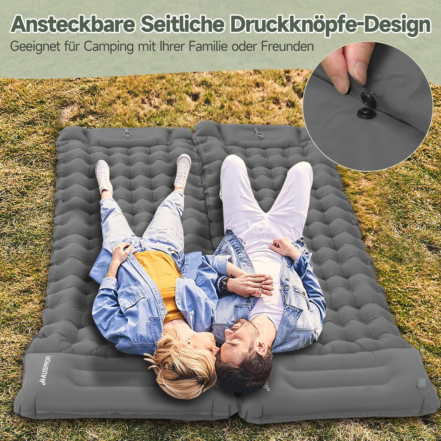 Detalle de HAUSPROFI Isomatte Camping – Ultraleicht, 198 x 64 x 10 cm, mit Fußpumpe