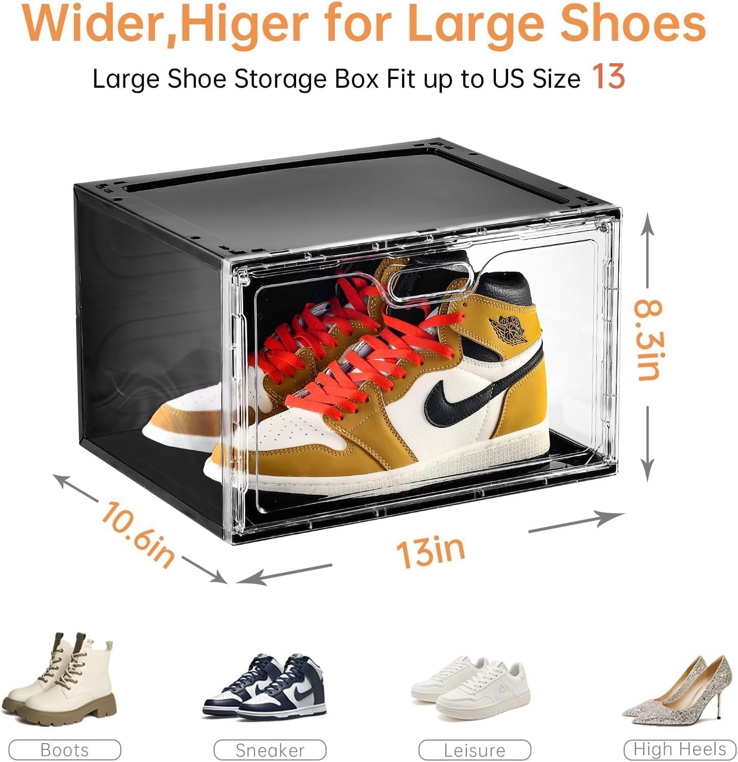 Thumbnail 4 de Amllas New Stackable Shoe Boxes 8-Pack 13″x10.6″x8.3″