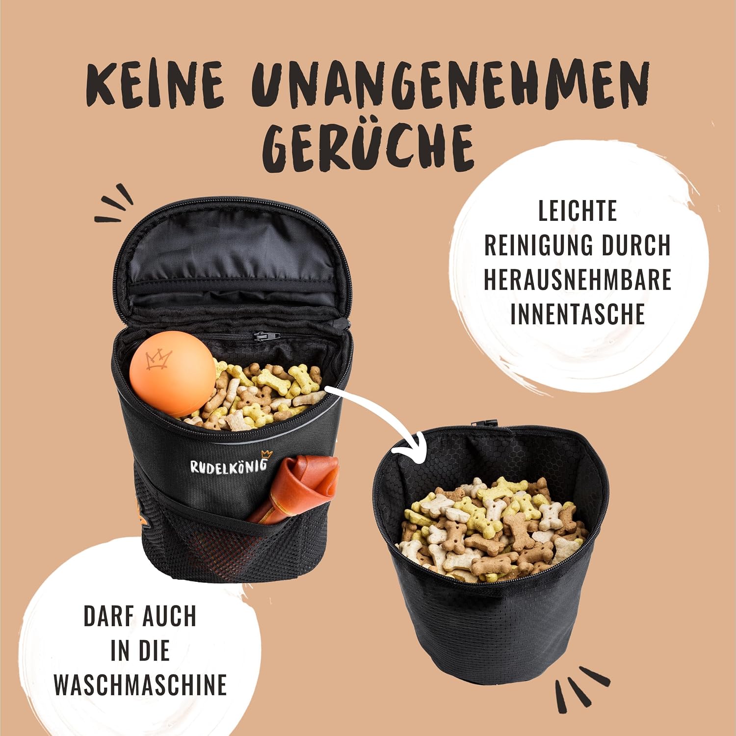 Detalle 1 de Rudelkönig Leckerlitasche für Hunde 🐾