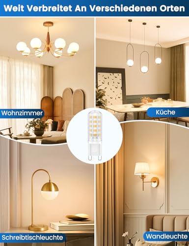 Thumbnail 6 de QOJUX G9 LED Warmweiß 3.2W, 520 lm – 2700K, 34 LEDs, G9 Sockel, 5er Pack