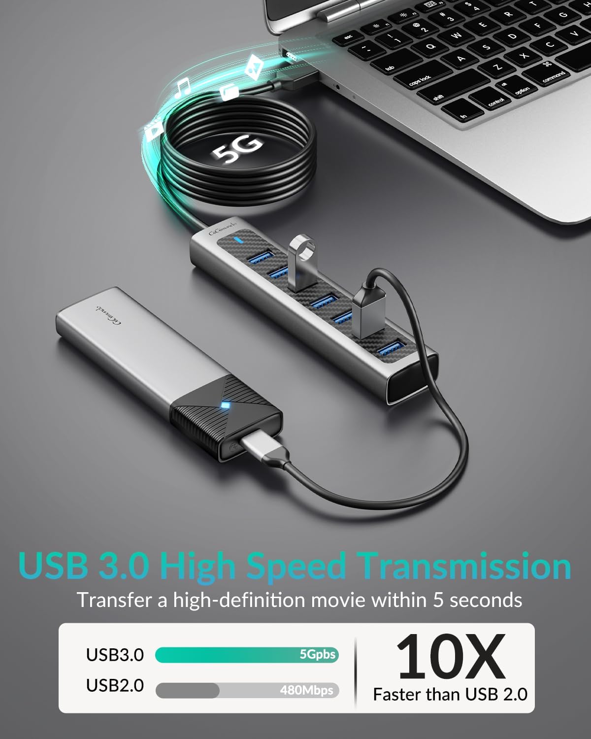 Thumbnail 6 de GiGimundo HUB USB 3.0 5 Gbps in alluminio