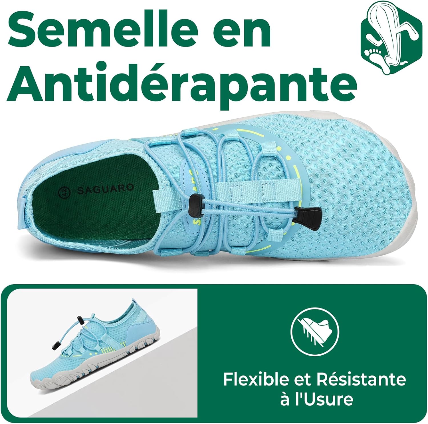 Detalle de SAGUARO Chaussures aquatiques barefoot ultra-légères à séchage rapide GR.36-48