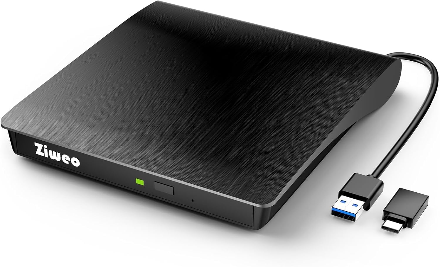 Detalle de Ziweo External CD/DVD Drive — Portable USB 3.0 Type-C Burner and Reader
