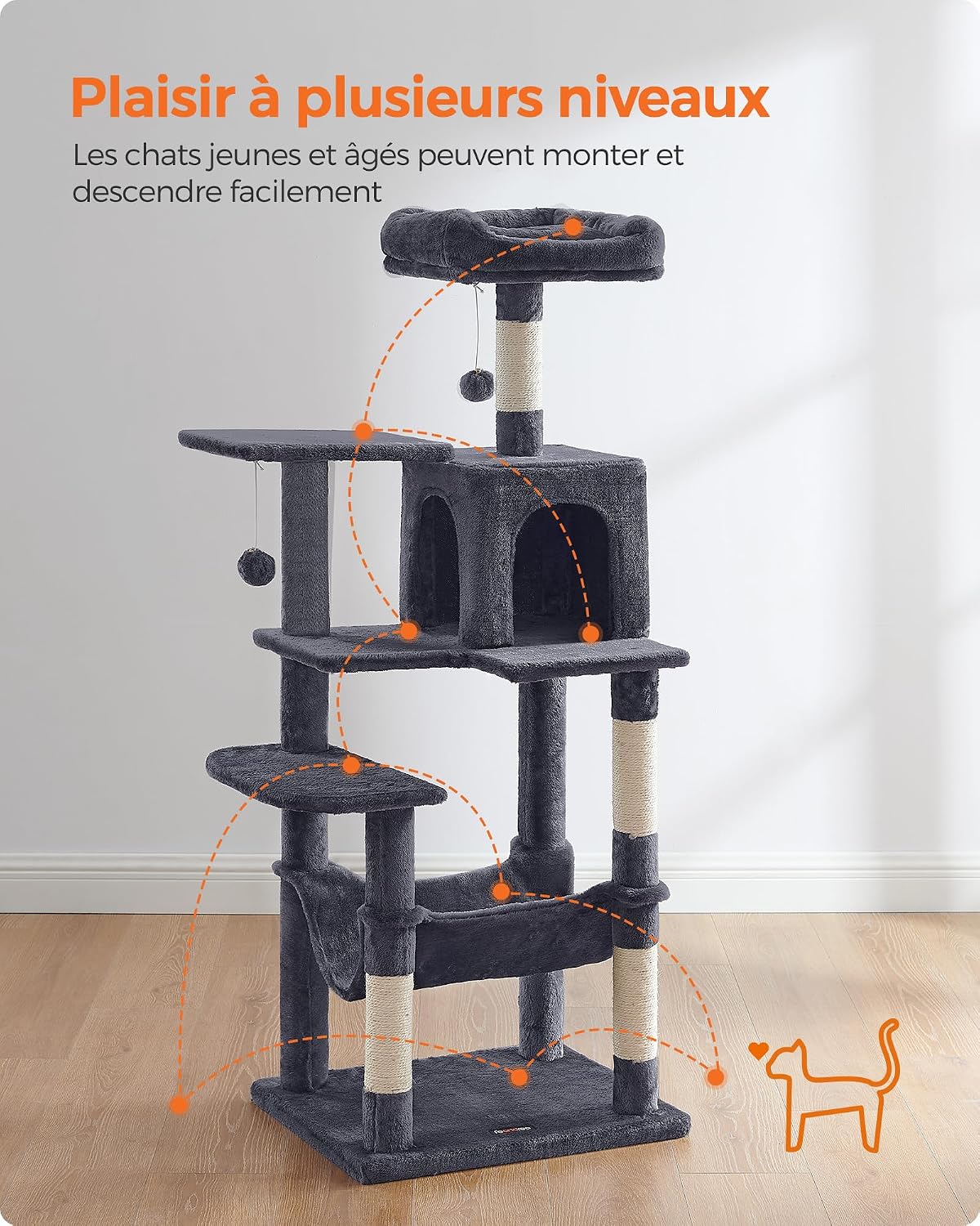 Thumbnail 2 de Feandrea Arbre à Chat 143 cm gris fumé