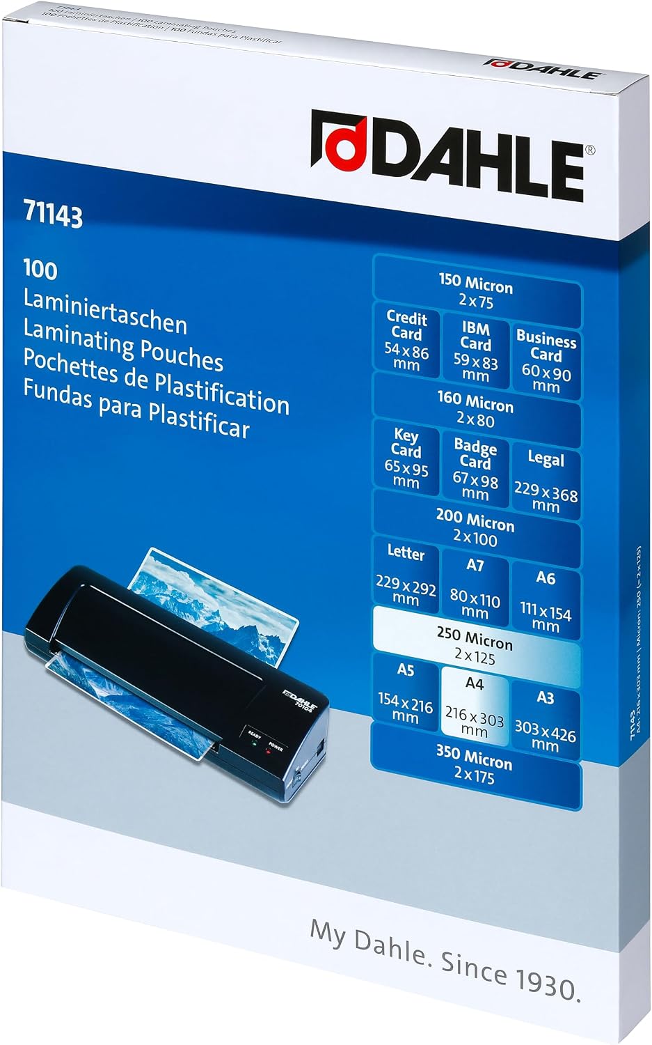 Dahle 71143 Pochette A4 plastification