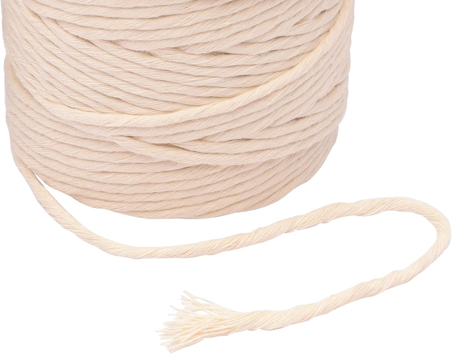 Detalle de Vaessen Creative Corde macramé Naturel – 3 mm x 100 m, 100% coton