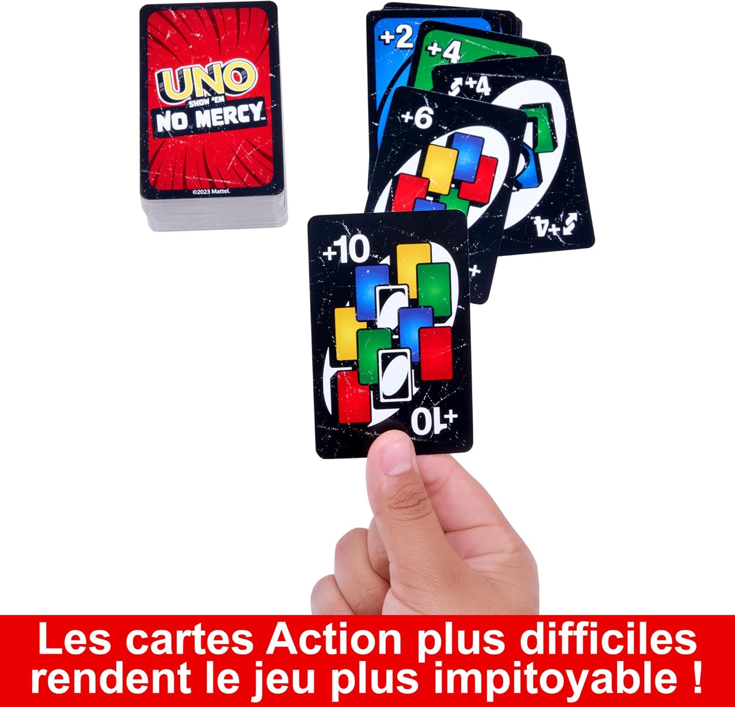 Thumbnail 3 de Mattel Games UNO No Mercy (HXT57) – jeu de cartes dans une boîte de transport, version aux règles spéciales