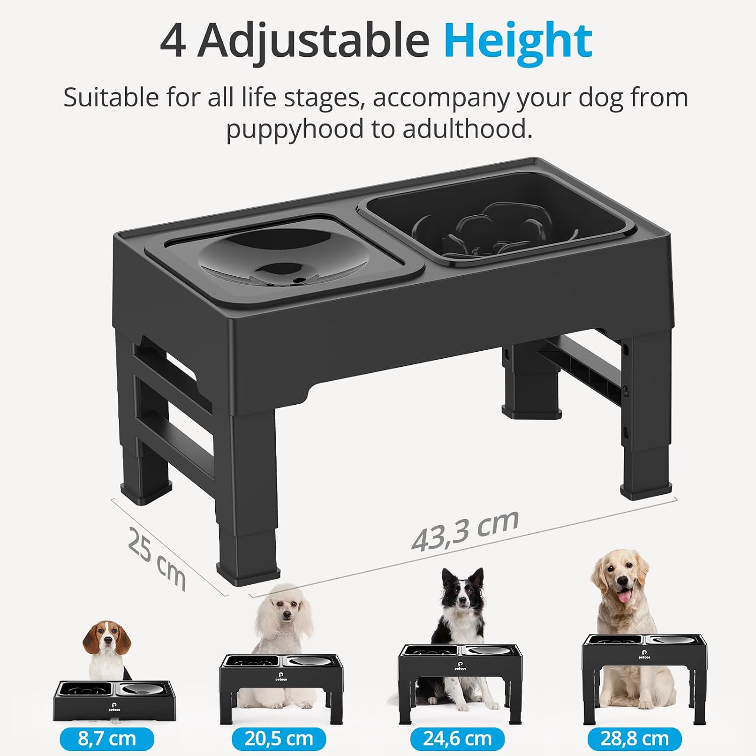 Thumbnail 6 de Petace Erhöhte Hundenäpfe Große Hunde 4 Höhen