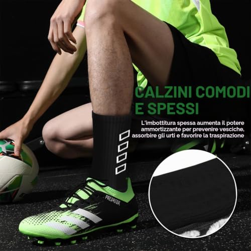 Detalle de Calze antiscivolo ENONEO Calcio Uomo 37-45 – Calzini Grip Socks per Football e Running