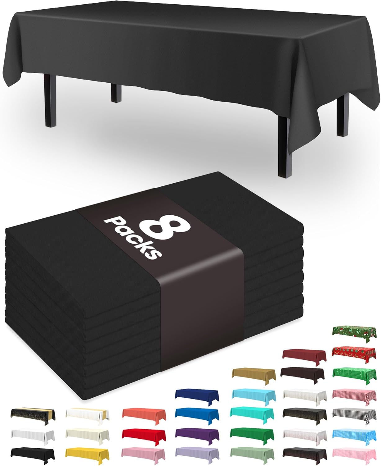 Detalle de Pureegg 8-Pack Plastic Tablecloth 📐