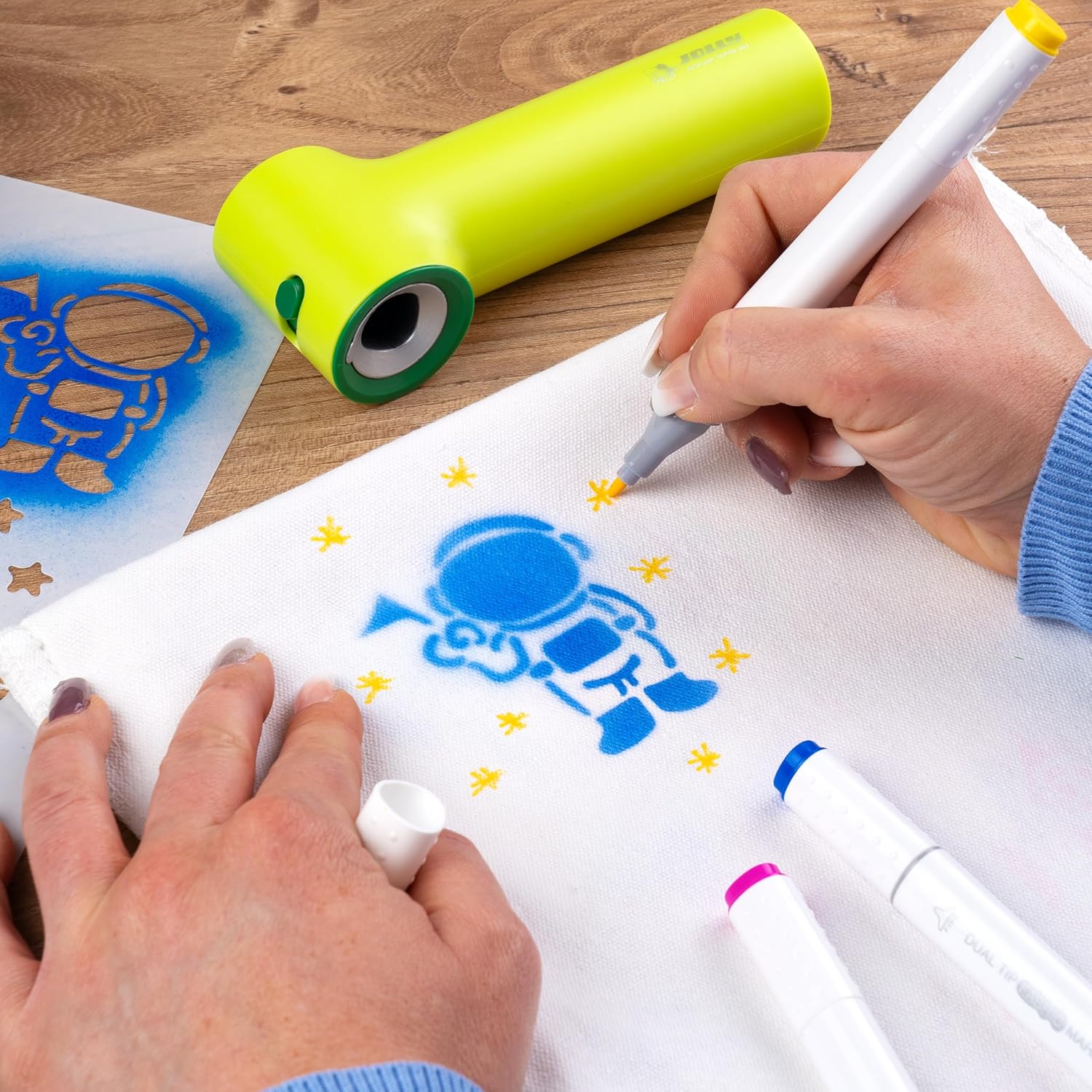 Thumbnail 1 de JOLLY Marcador textil 12 colores, punta gruesa y fina 🎨