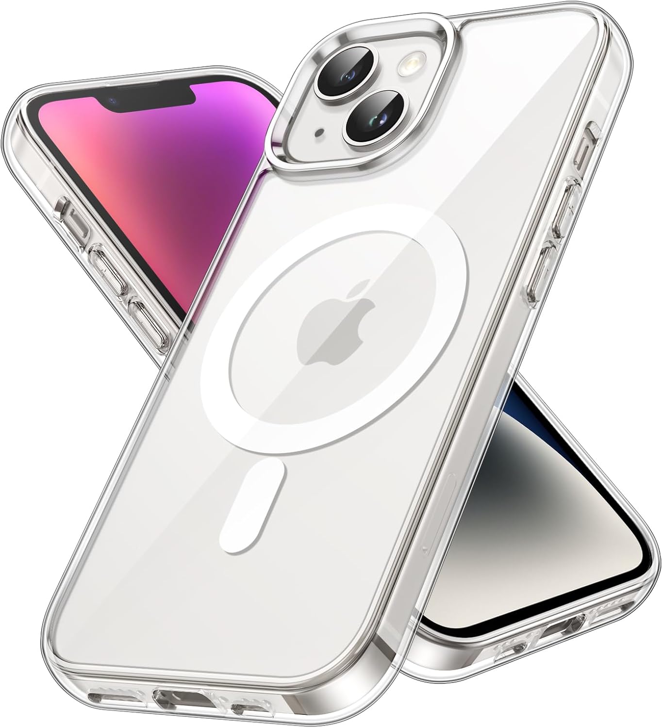 Detalle de JETech Cover Magnetica per iPhone 14 6,1" Trasparente con MagSafe – Protezione antiurto e ricarica wireless