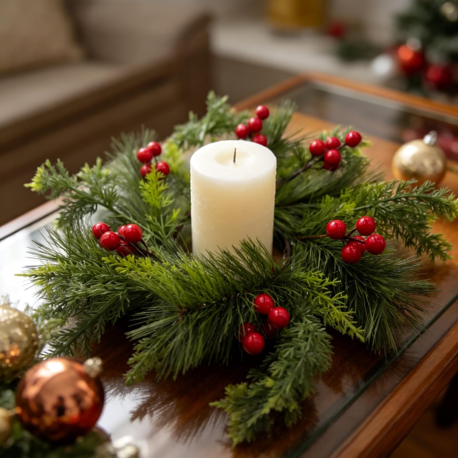 Detalle 2 de HipTree Candle Ring Wreaths, 14-Inch