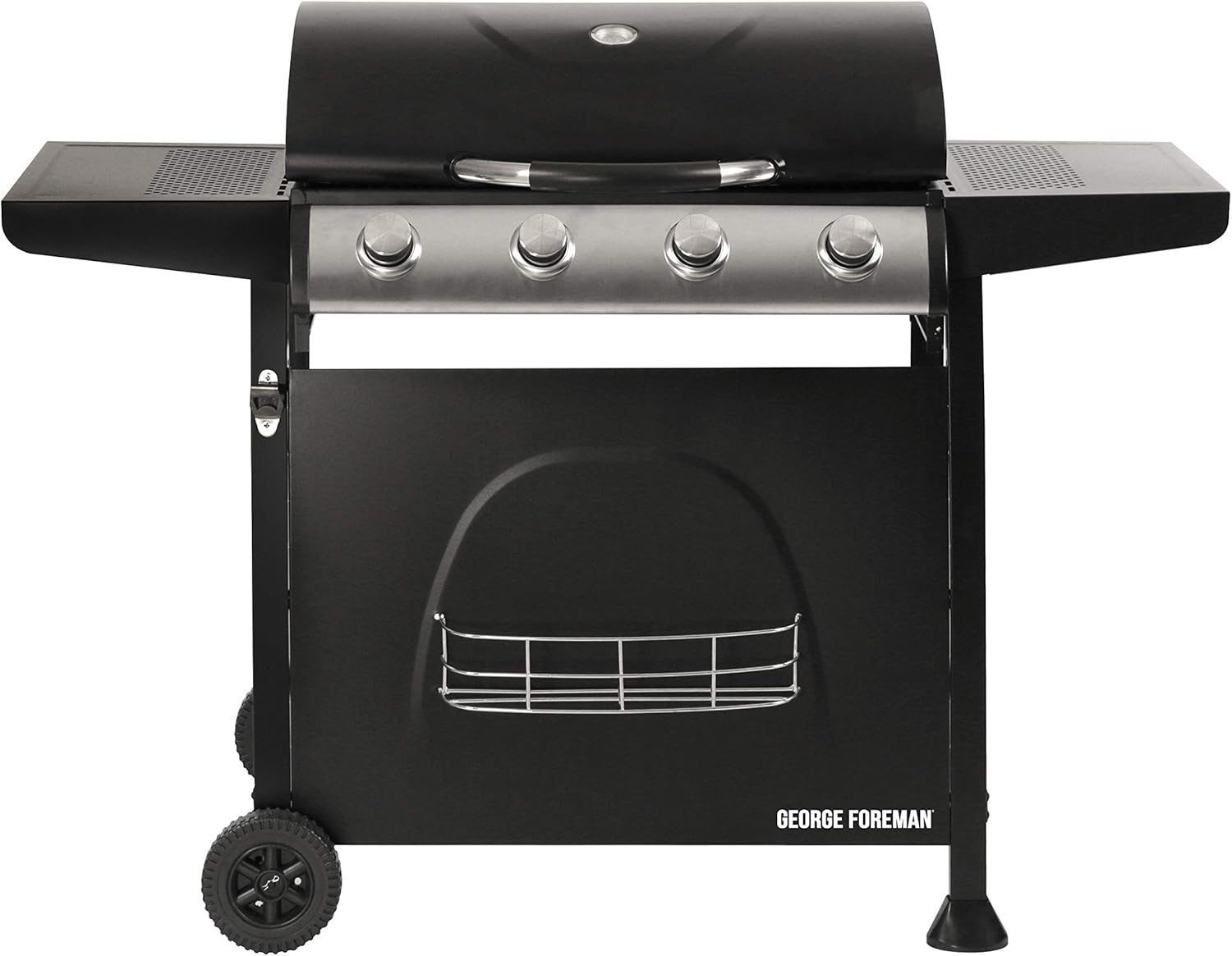 Thumbnail 2 de George Foreman GFGBBQ4B 4-Burner Gas BBQ with Automatic Ignition & Integrated Thermometer (Black)
