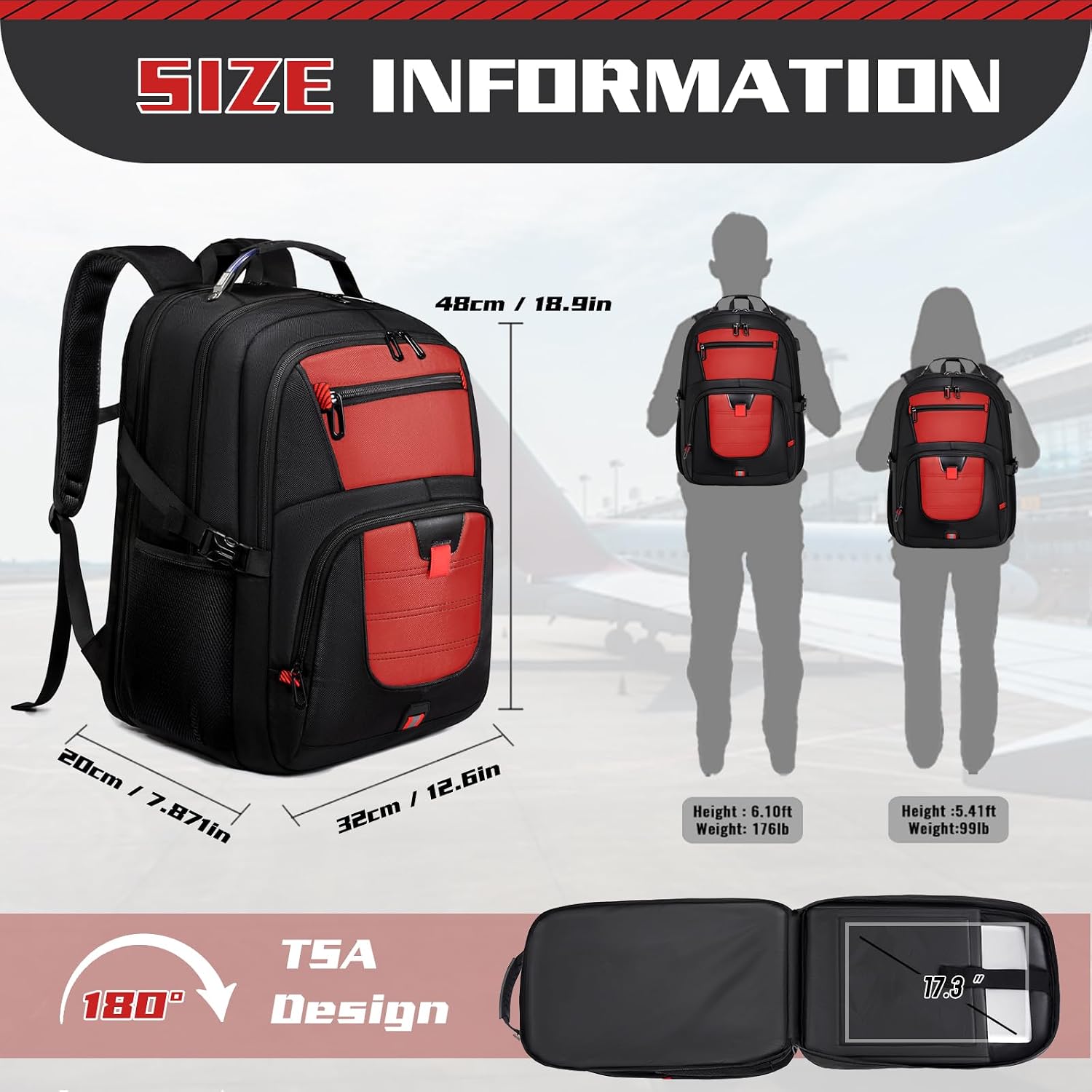 Detalle 2 de Z-MGKISS Travel Laptop Backpack 17.3"