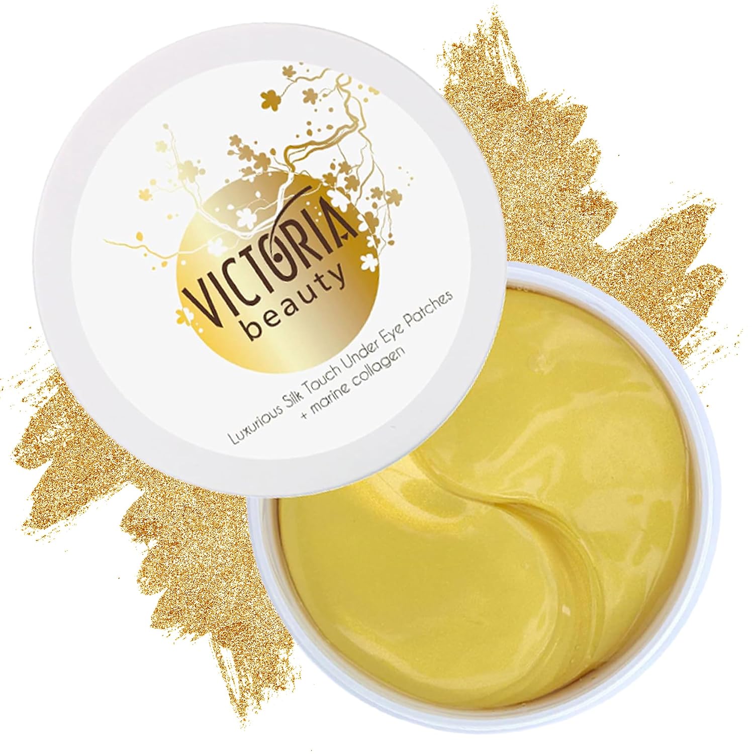 Detalle de Victoria Beauty 60 Pads Kollagen Augenpads – 24K Gold, kühlend, anti-aging