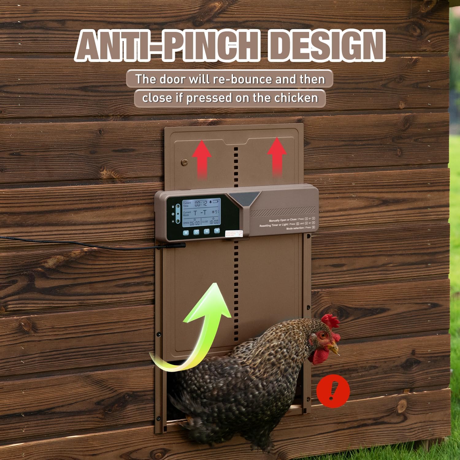 Detalle 1 de Fophop automatic chicken coop door, 4000mAh battery