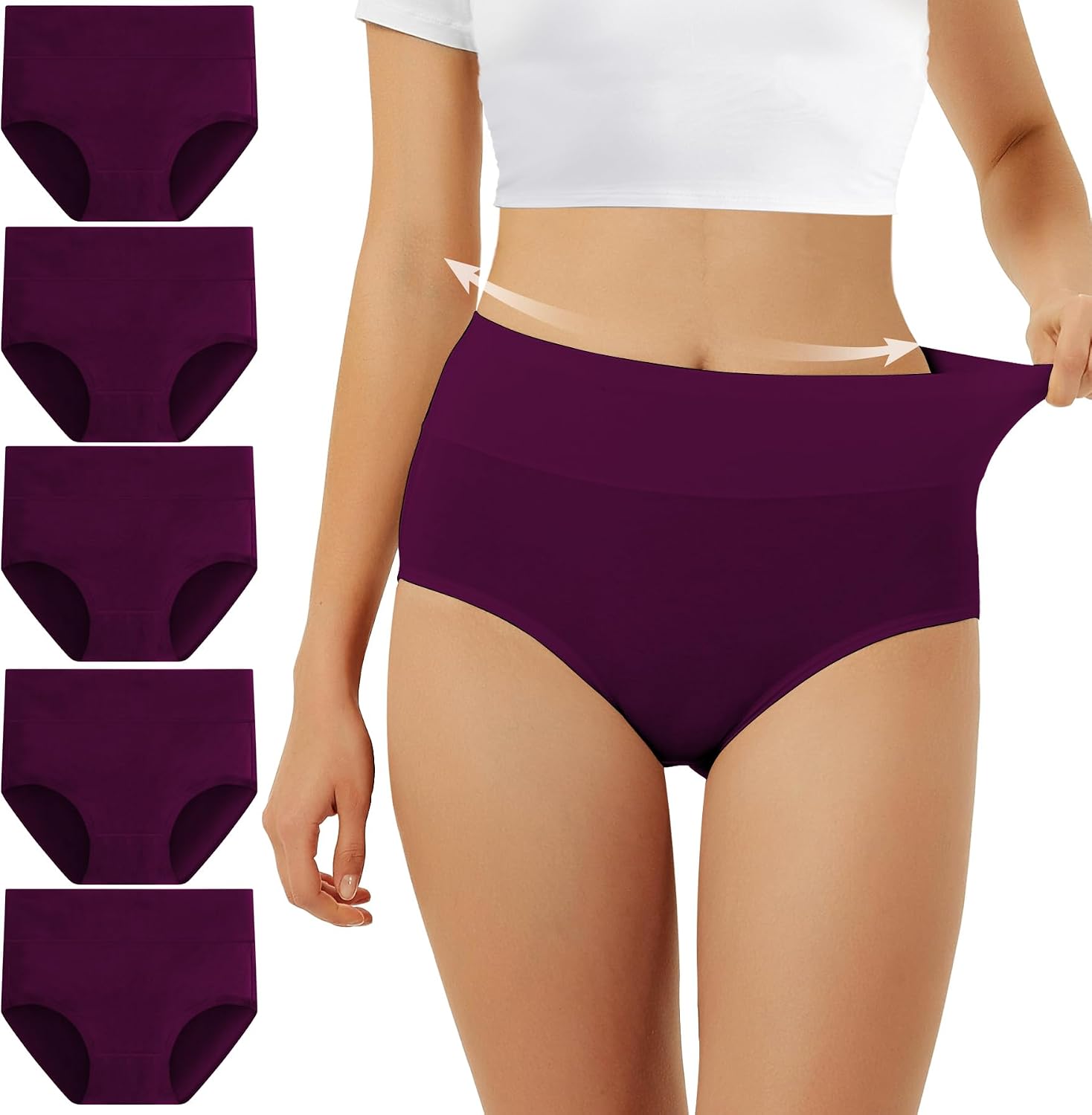 Detalle de FALARY Women’s High Rise Cotton Knickers (Pack of 5)