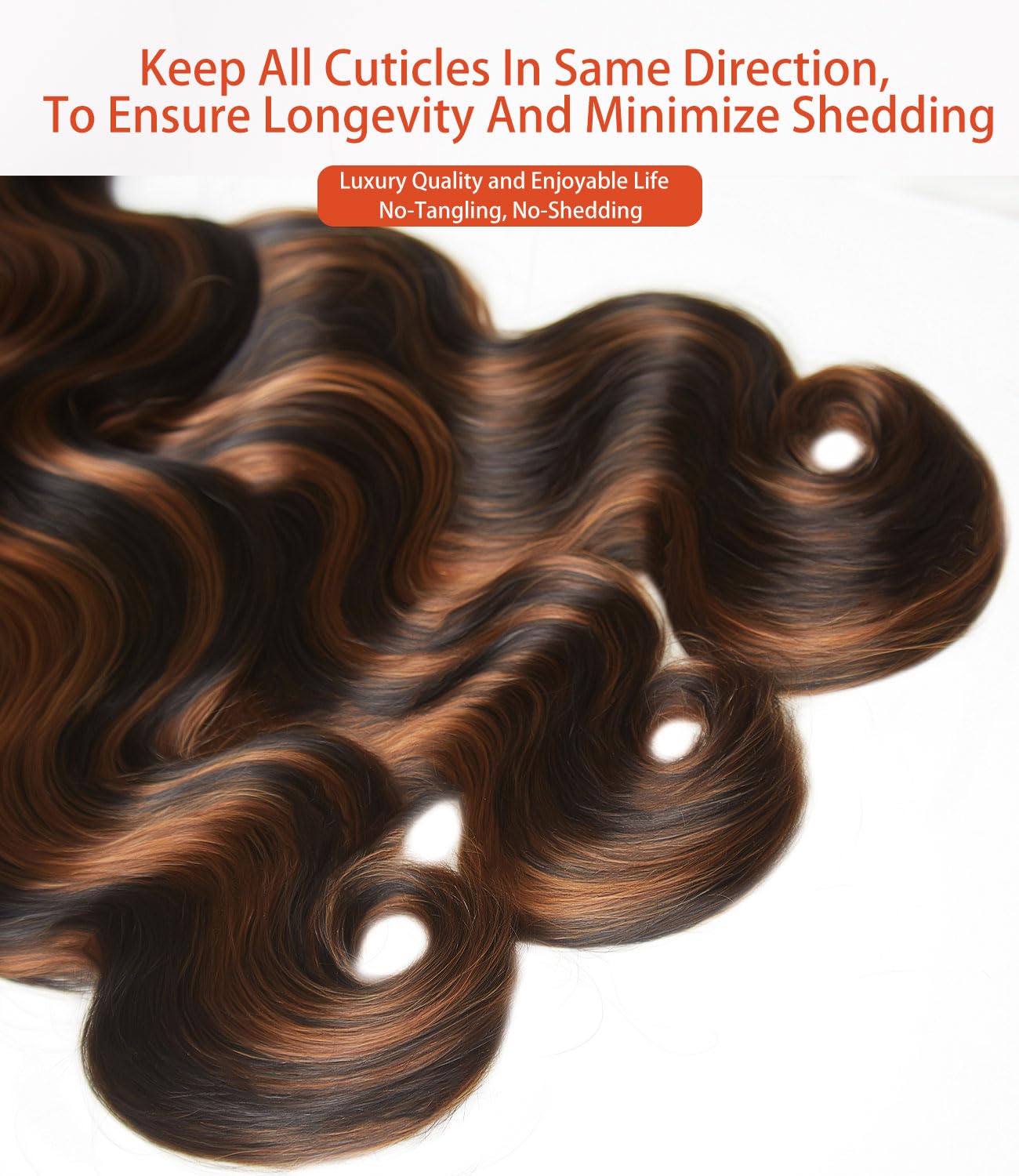 Thumbnail 6 de MLIP Raw Indian Human Hair Body Wave (3 Bundles) — 100% Unprocessed, Near-Zero Tangle & Shedding, 24–28 in