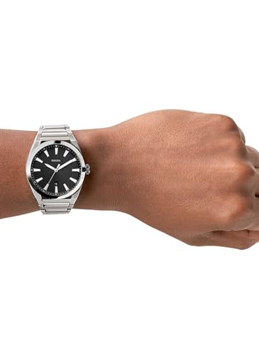 Detalle 2 de Fossil Everett para hombre: reloj de cuarzo con fecha, correa intercambiable en piel o acero