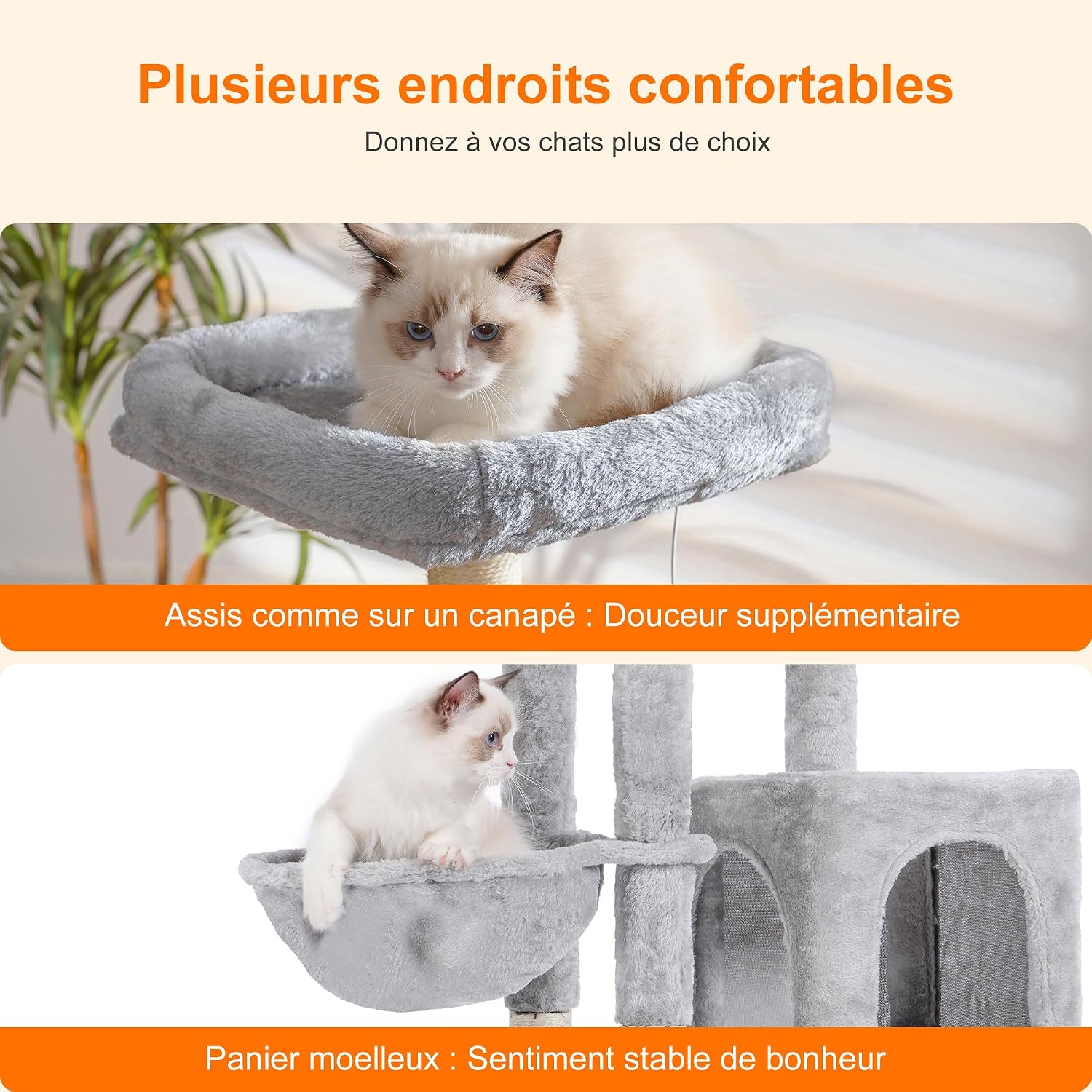 Detalle 2 de Heybly Arbre à Chat HCT005SW Gris clair