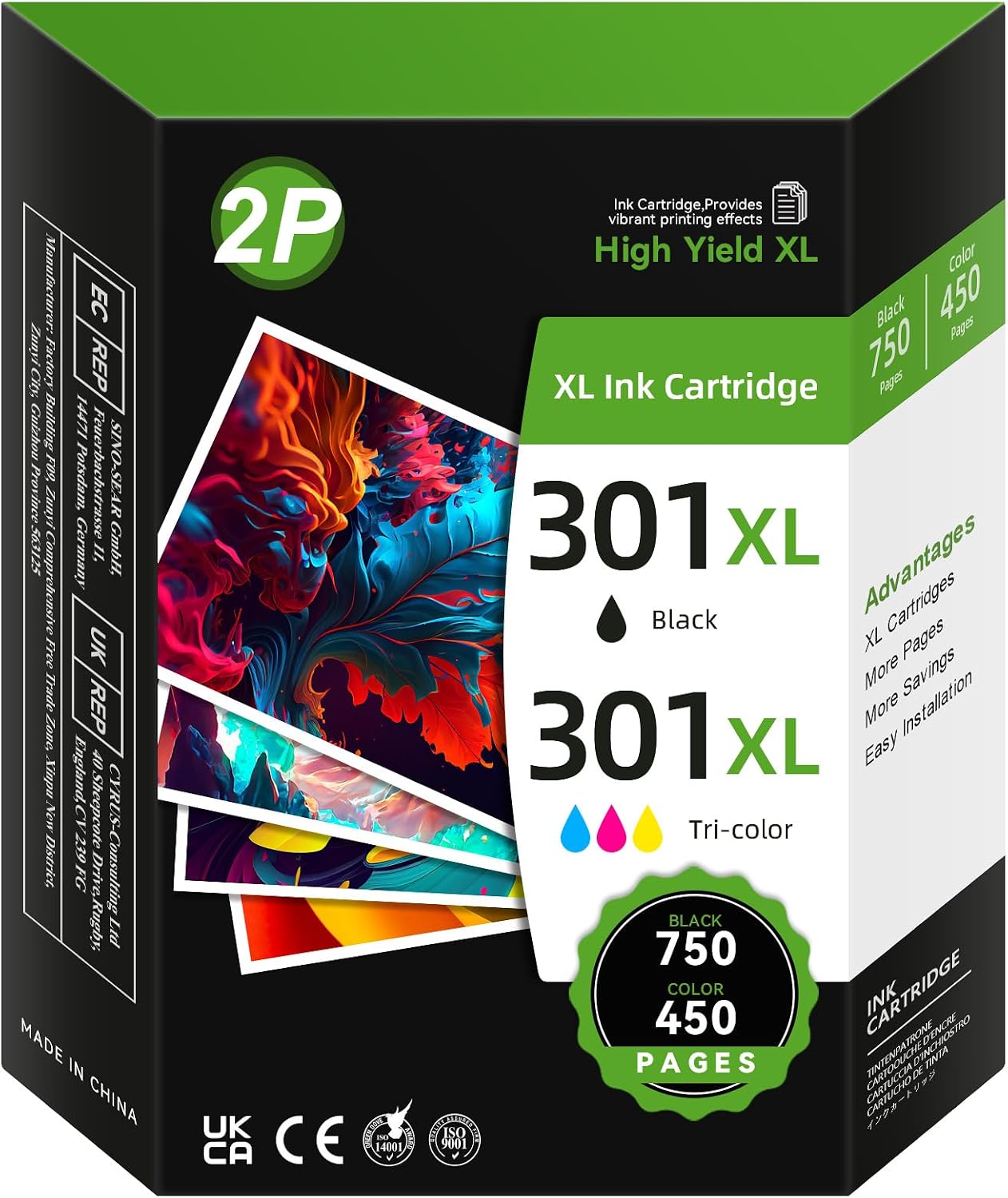 Detalle de 301XL Remanufactured Ink Pack 750/450 pages