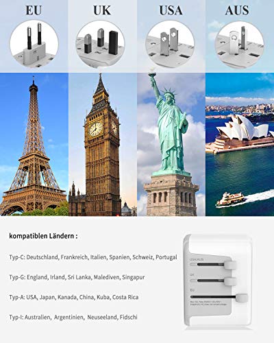 Detalle 2 de TESSAN Adaptador Enchufe Universal 2500W