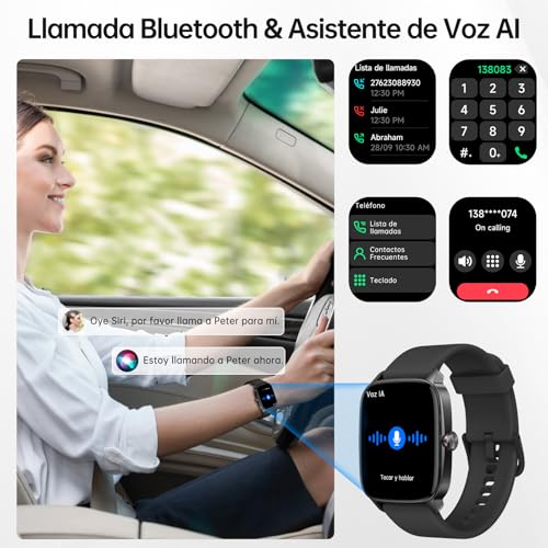 Thumbnail 1 de KIBFLE Reloj Inteligente 1.85'' con Llamadas Bluetooth, Voz AI y 110+ Modos Deportivos