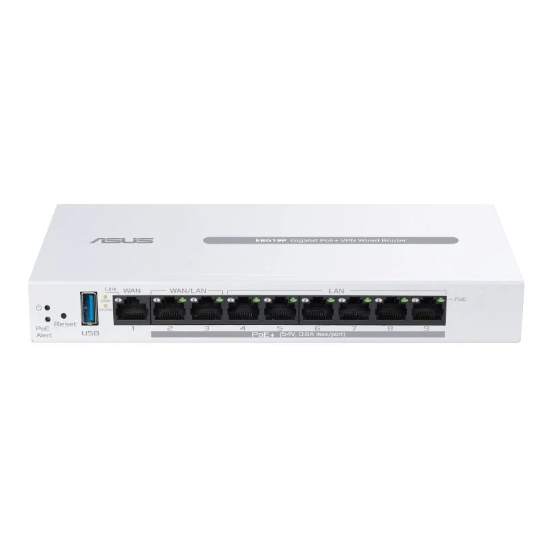 Detalle de ASUS ExpertWifi EBG19P: Router Ethernet Gigabit PoE AiMesh para PYMEs