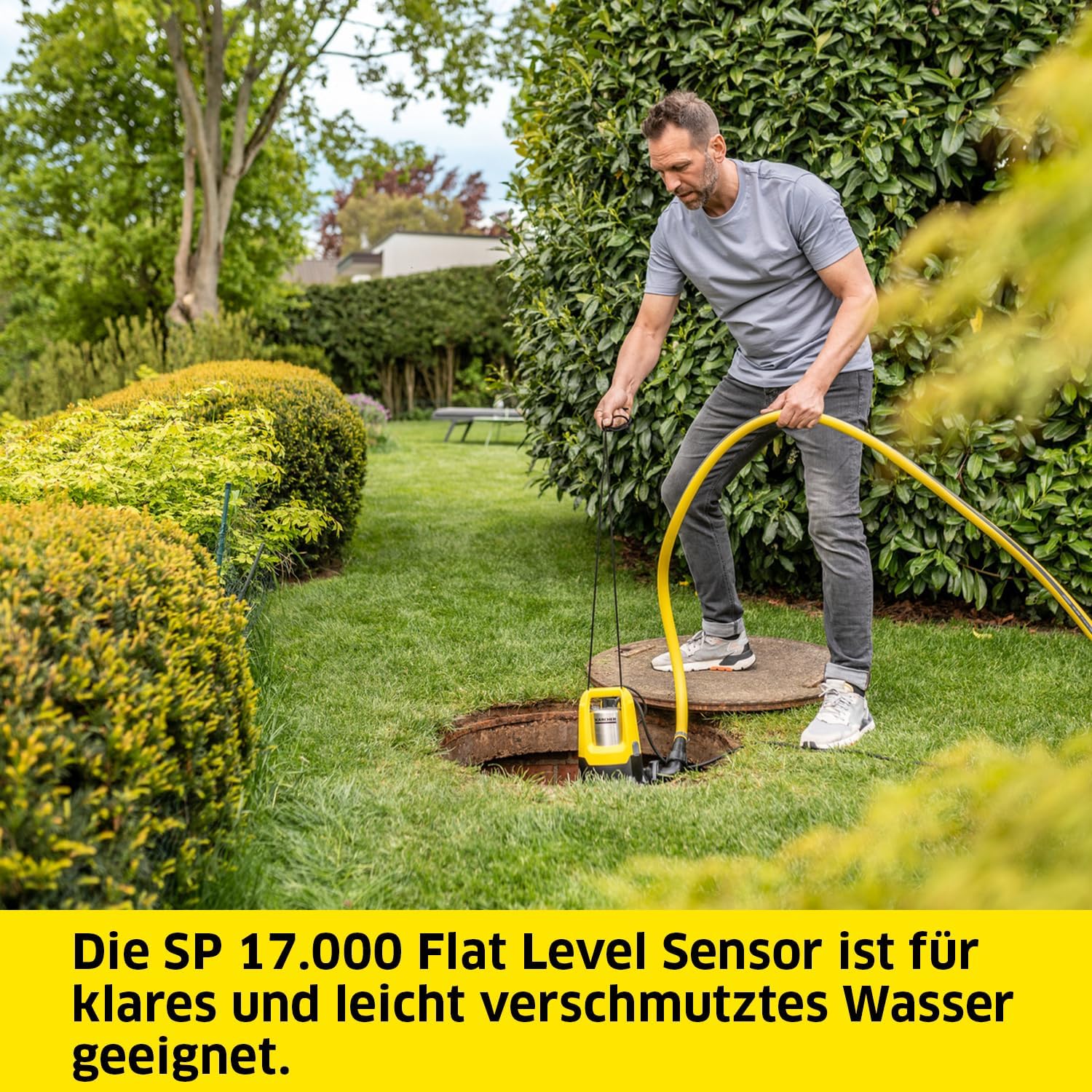 Detalle de Kärcher SP 17.000 Flat Level Sensor flachsaugende Tauchpumpe – leistungsstarke Lösung für Grobwasser