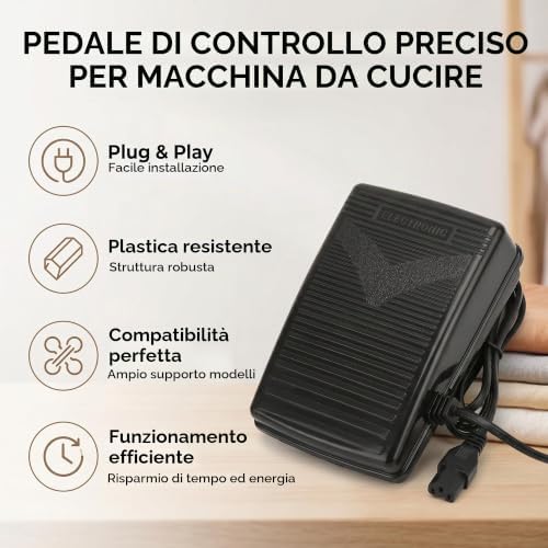 Detalle de Yosoo Health Gear ES01FC voetpedaal voor Singer SC220, 6160, 6180 en XL-400