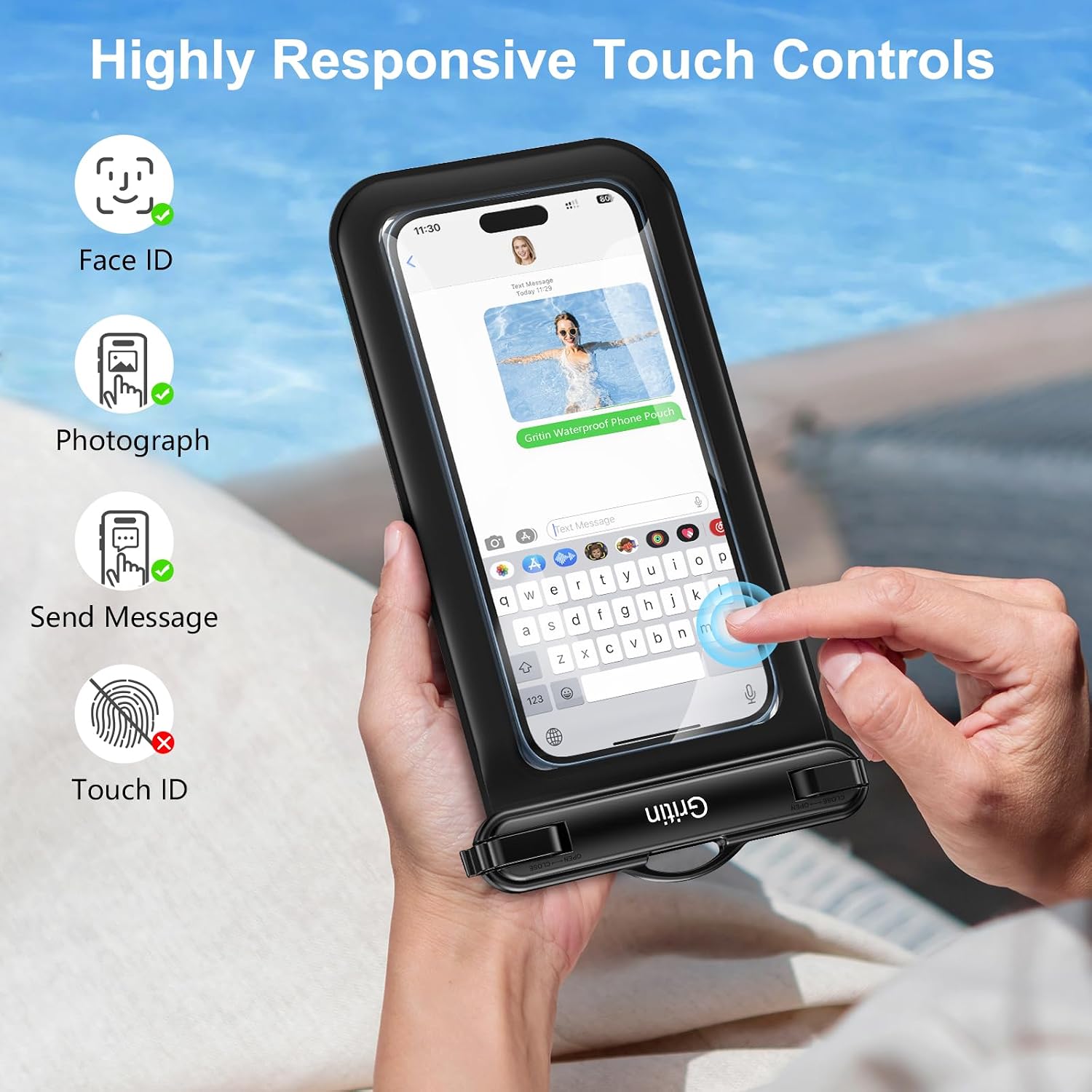 Detalle 2 de Gritin IPX8 Waterproof Phone Pouch 2 Pack