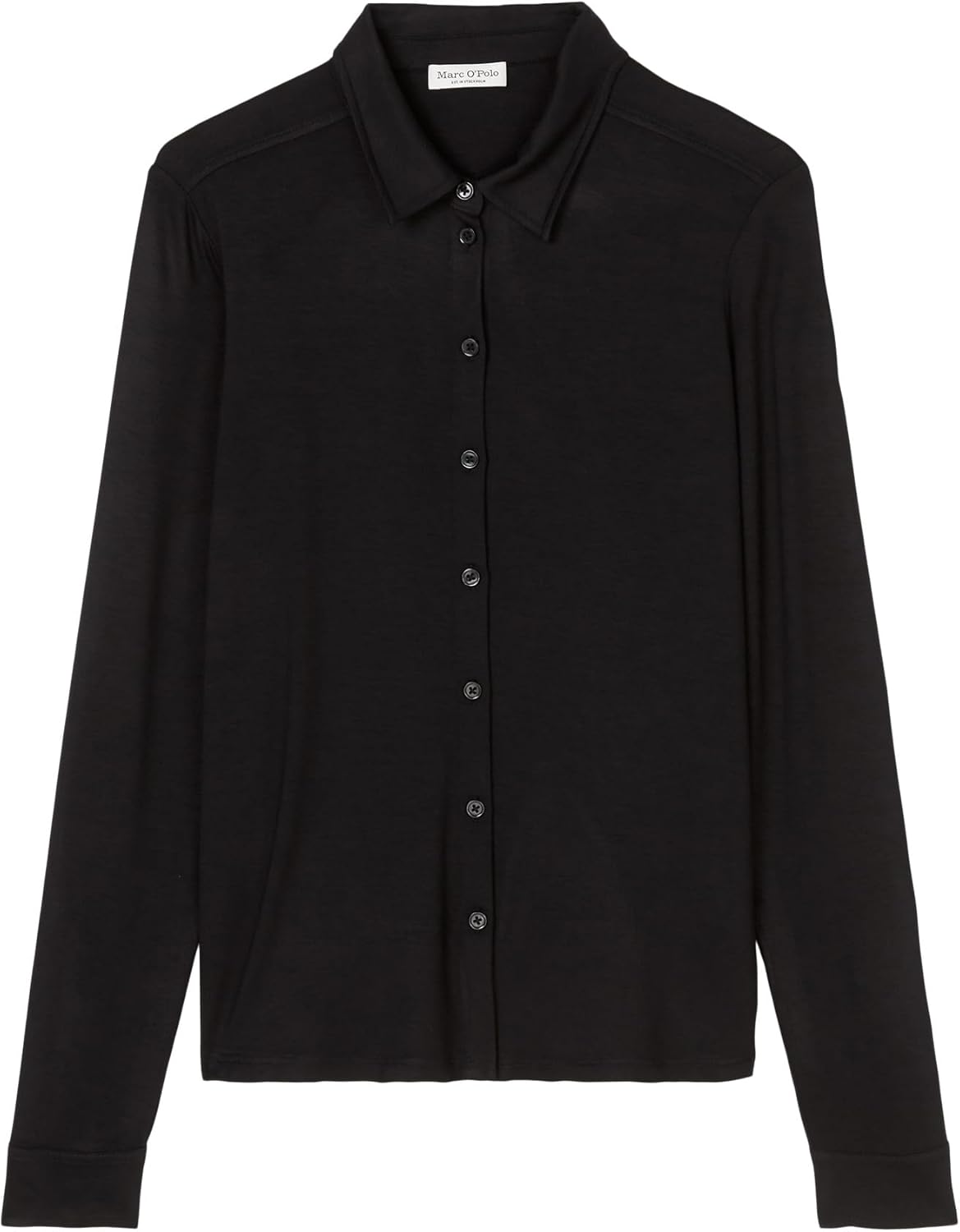 Thumbnail 5 de Marc O'Polo Damen Jerseybluse mit Stretch-Anteil und Spitzkragen