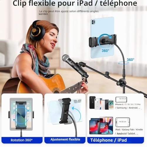 Thumbnail 1 de Support de micro 6 en 1 ZOMON avec perche au sol – robuste, portable et réglable