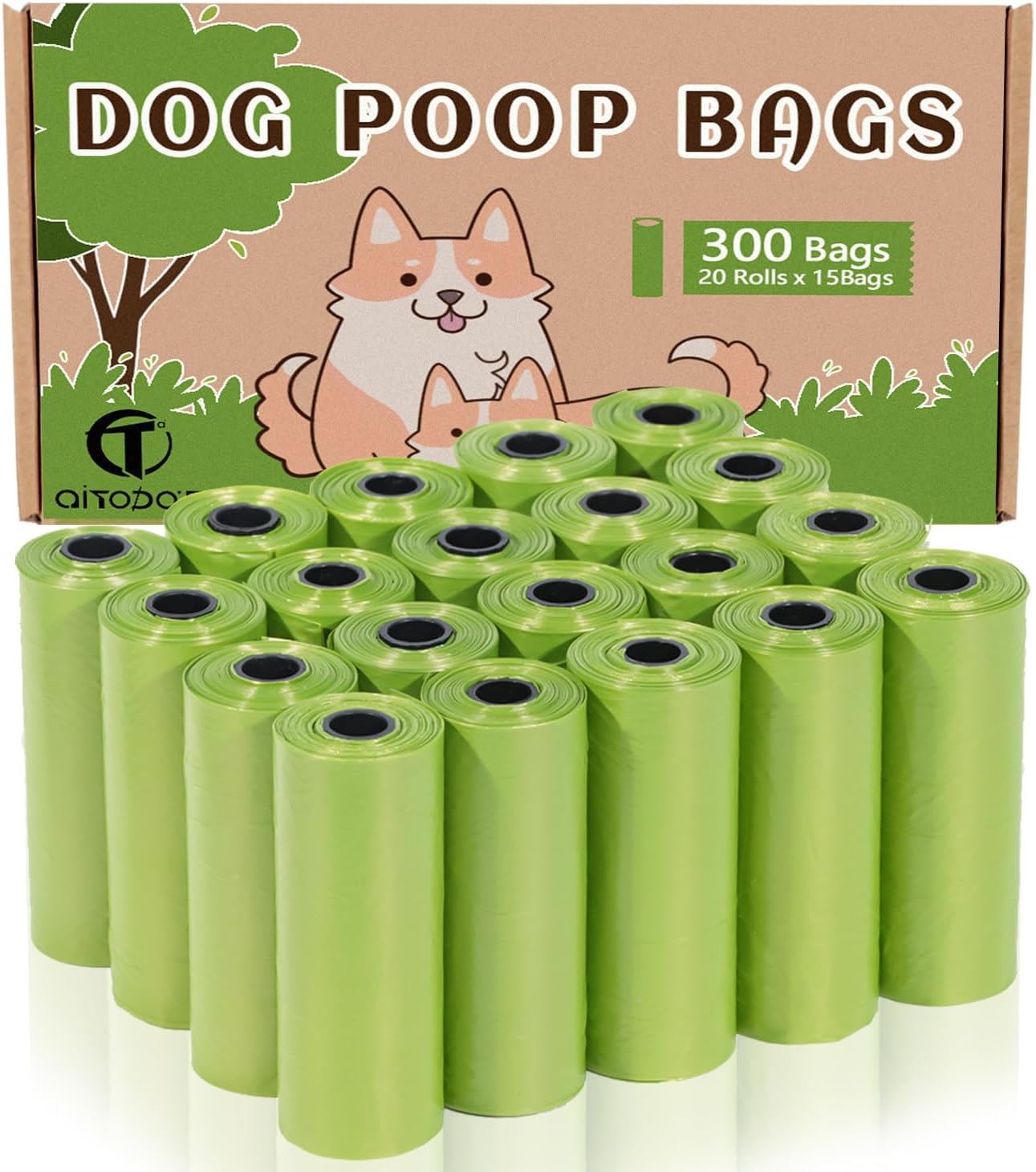 AiTodos® Lot de 300 sacs à crottes 31 x 23CM 🐕