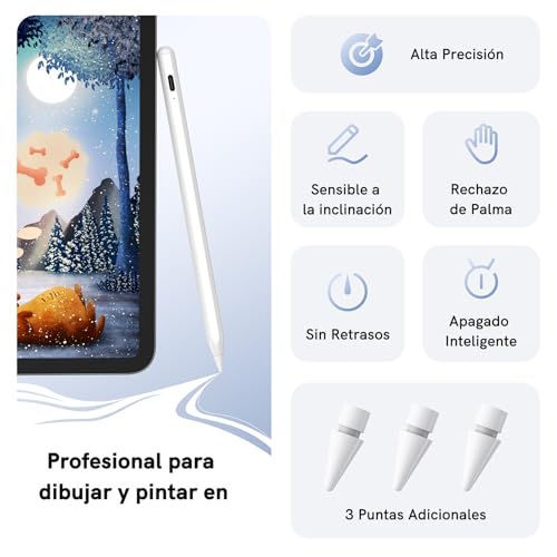 Detalle de KECOW Lápiz para iPad 2018-2025, 0.1 s
