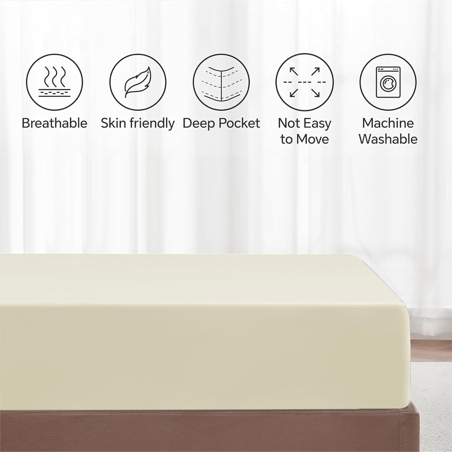 Detalle de Egyptian cotton fitted sheet 300TC double