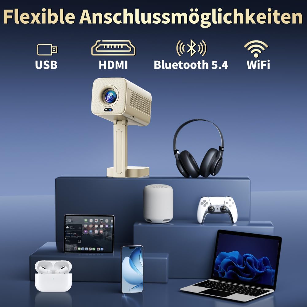 Detalle de Mini Projektor 1080P für WLAN 6, Beige