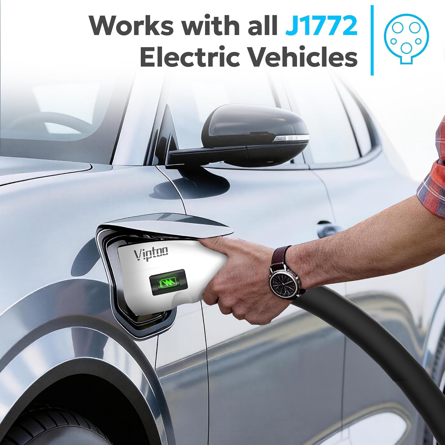 Thumbnail 4 de VIPTOO Tesla to J1772 Adapter 60A 250V AC with Real-Time Charging Display