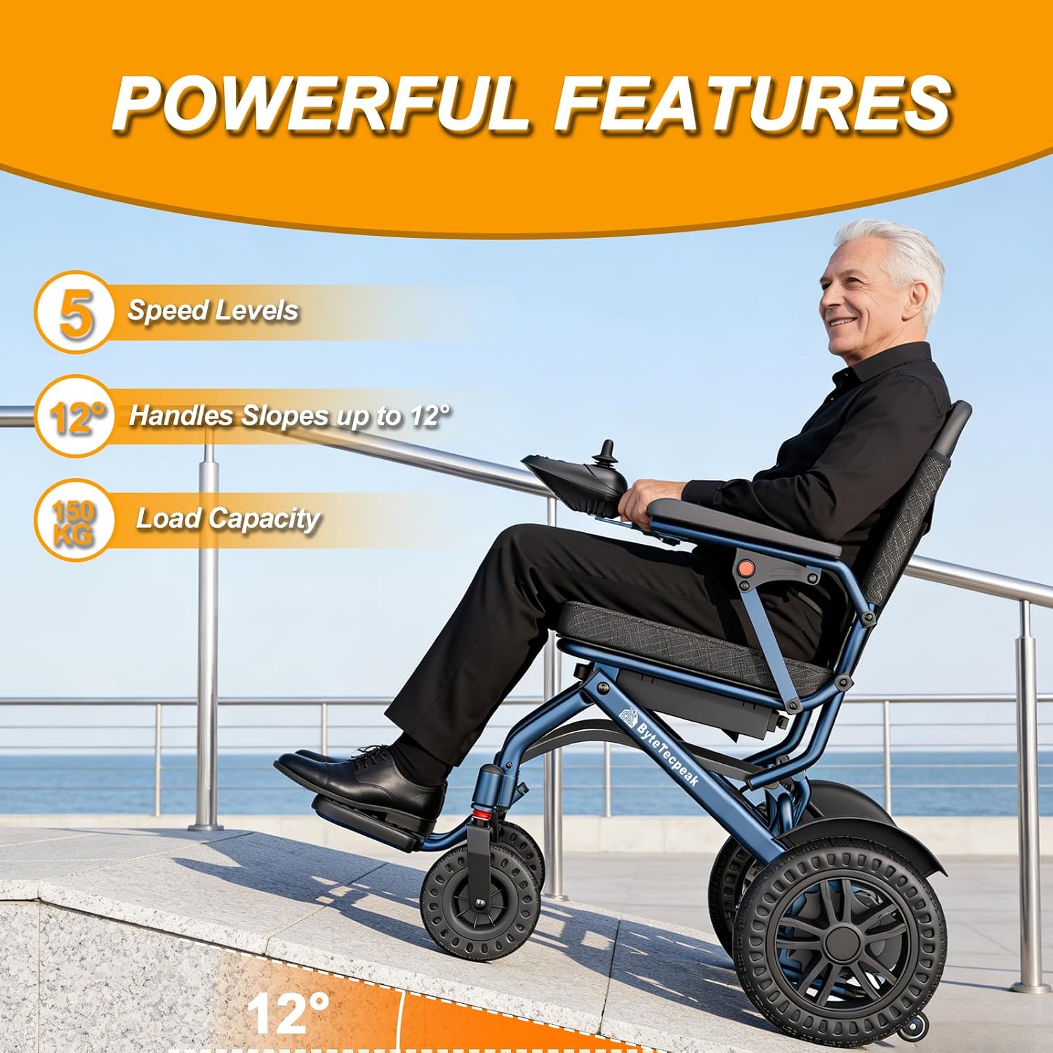 Thumbnail 5 de ByteTecpeak D14 Folding Electric Wheelchair: Lightweight, Travel-Ready Powerchair