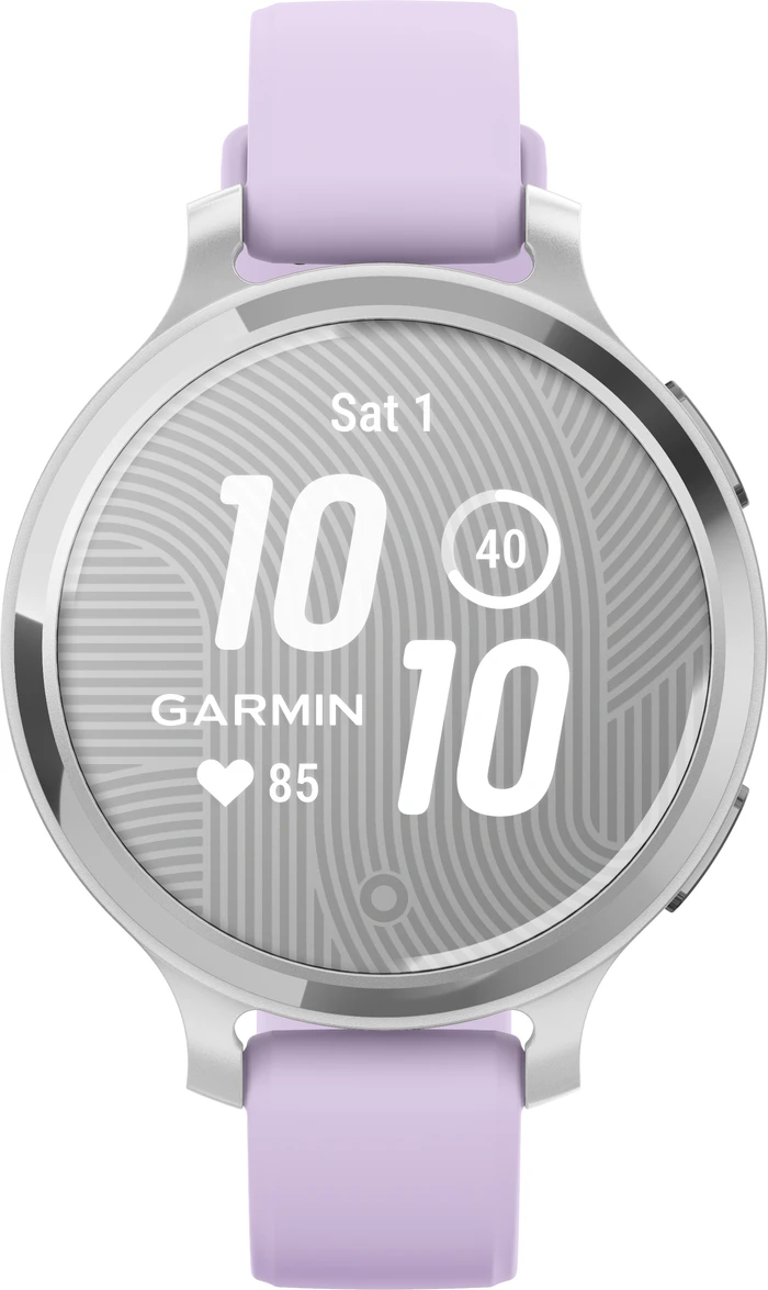 Detalle de Garmin Lily 2 Active Silber/Lila – Kleine Smartwatch mit GPS, Herzfrequenz & Training Coach